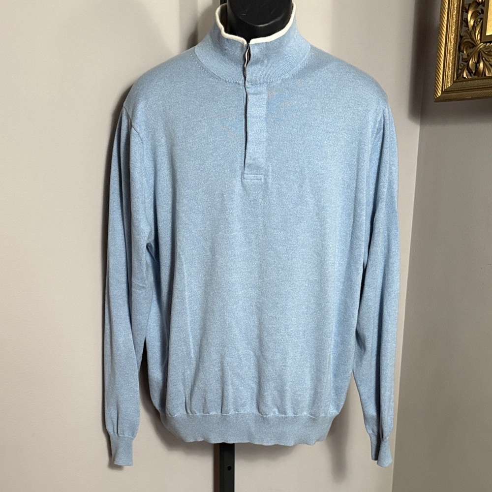 346 Brooks Brothers Supima Cotton XL Baby Blue Sweater